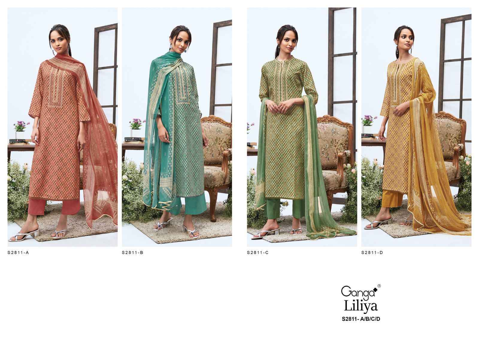 Ganga Liliya S2811 Cotton Salwar Kameez Wholesale Price ( 4 Pcs Catalog )