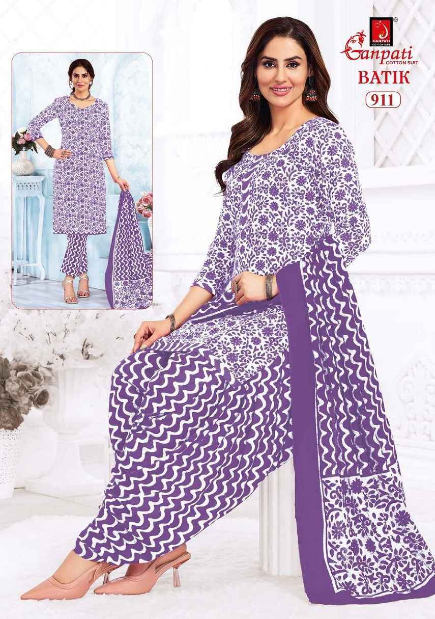 Ganpati Batik Vol 9 Cotton Salwar Kameez Wholesale Price ( 15 Pcs Catalog )