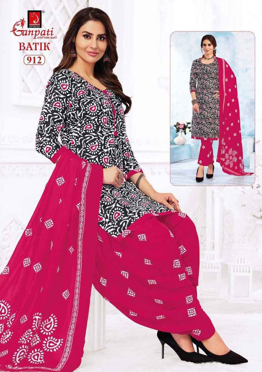 Ganpati Batik Vol 9 Cotton Salwar Kameez Wholesale Price ( 15 Pcs Catalog )