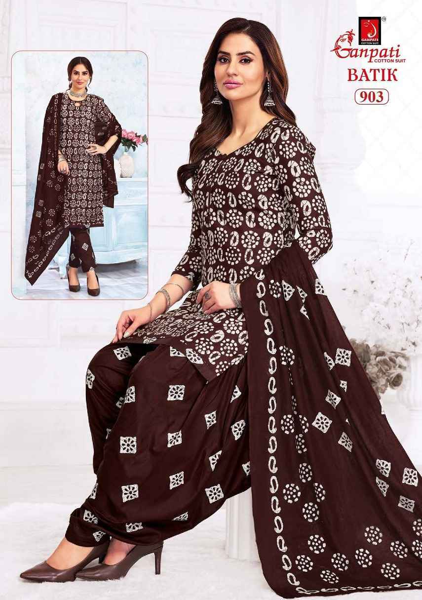 Ganpati Batik Vol 9 Cotton Salwar Kameez Wholesale Price ( 15 Pcs Catalog )