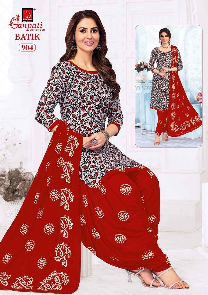 Ganpati Batik Vol 9 Cotton Salwar Kameez Wholesale Price ( 15 Pcs Catalog )