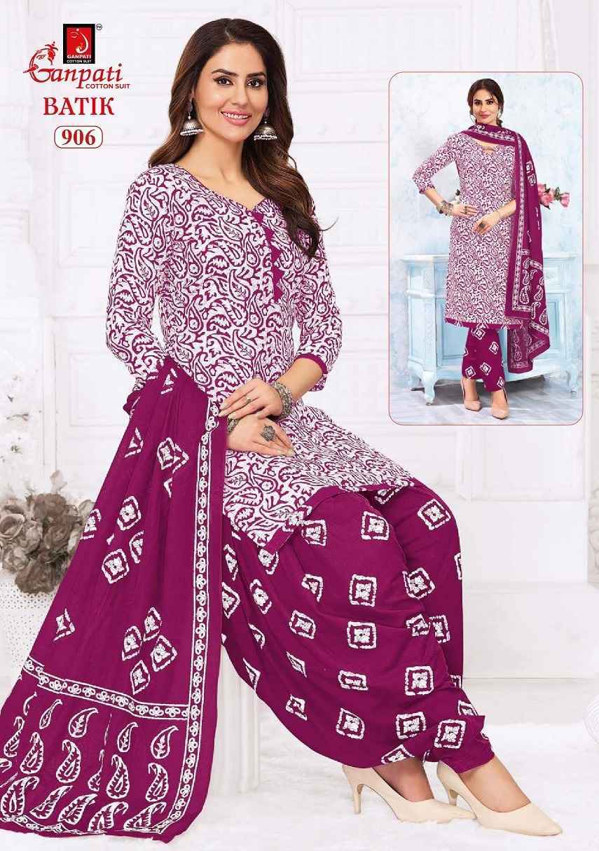 Ganpati Batik Vol 9 Cotton Salwar Kameez Wholesale Price ( 15 Pcs Catalog )