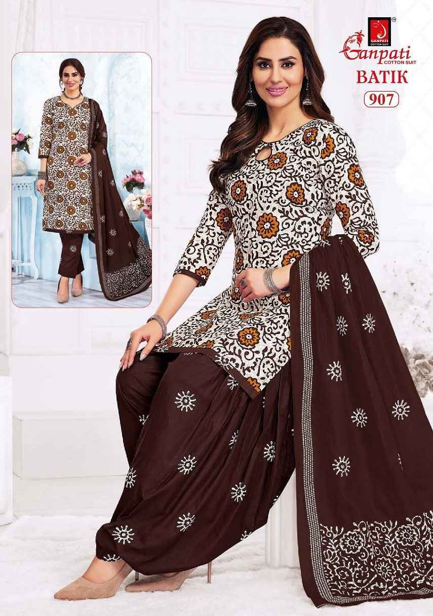 Ganpati Batik Vol 9 Cotton Salwar Kameez Wholesale Price ( 15 Pcs Catalog )