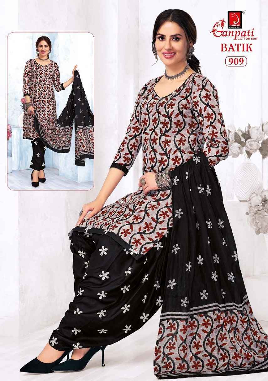 Ganpati Batik Vol 9 Cotton Salwar Kameez Wholesale Price ( 15 Pcs Catalog )