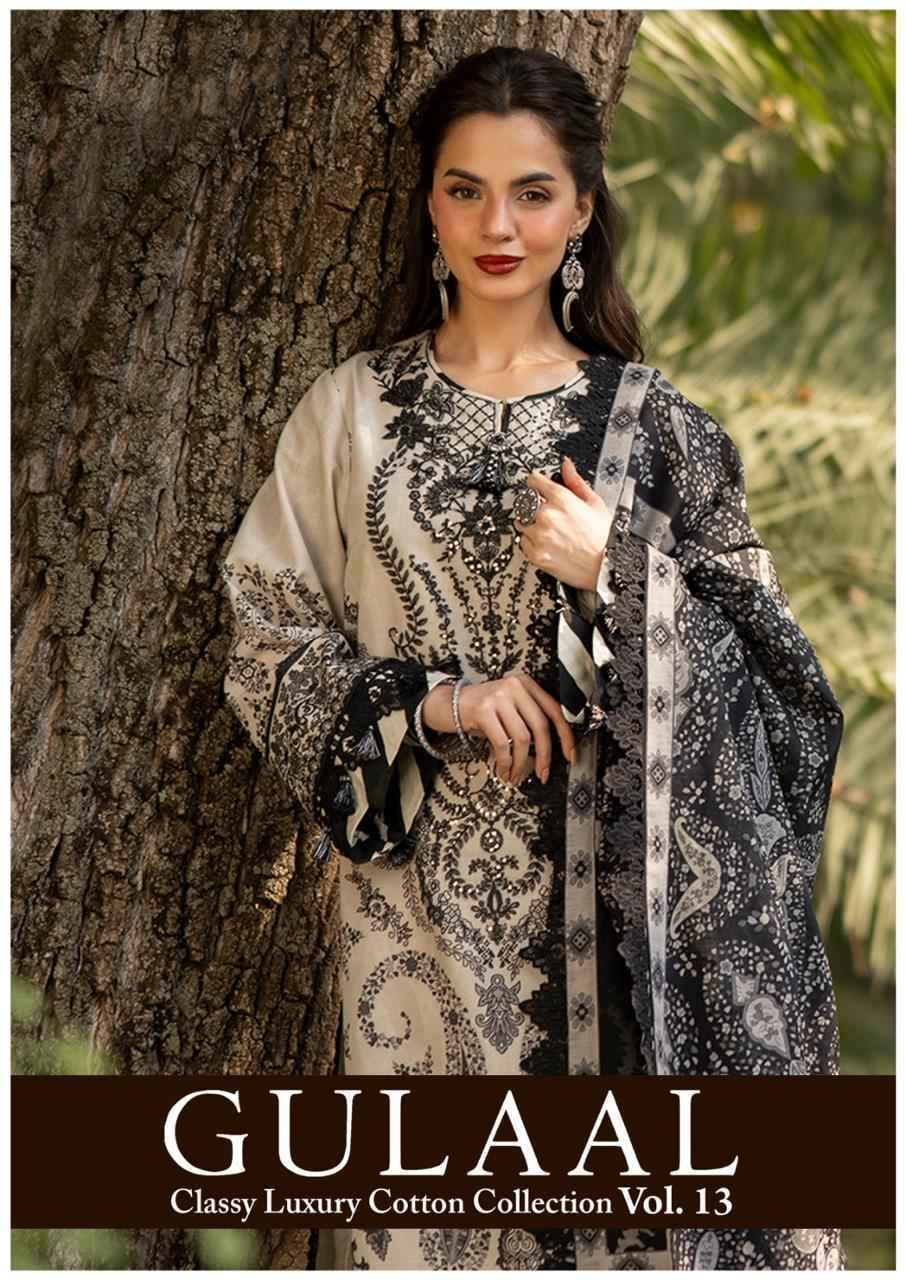 Gulaal Vol 13 Wholesale Cotton Pakistani Dress Material ( 10 pcs Catalogue )
