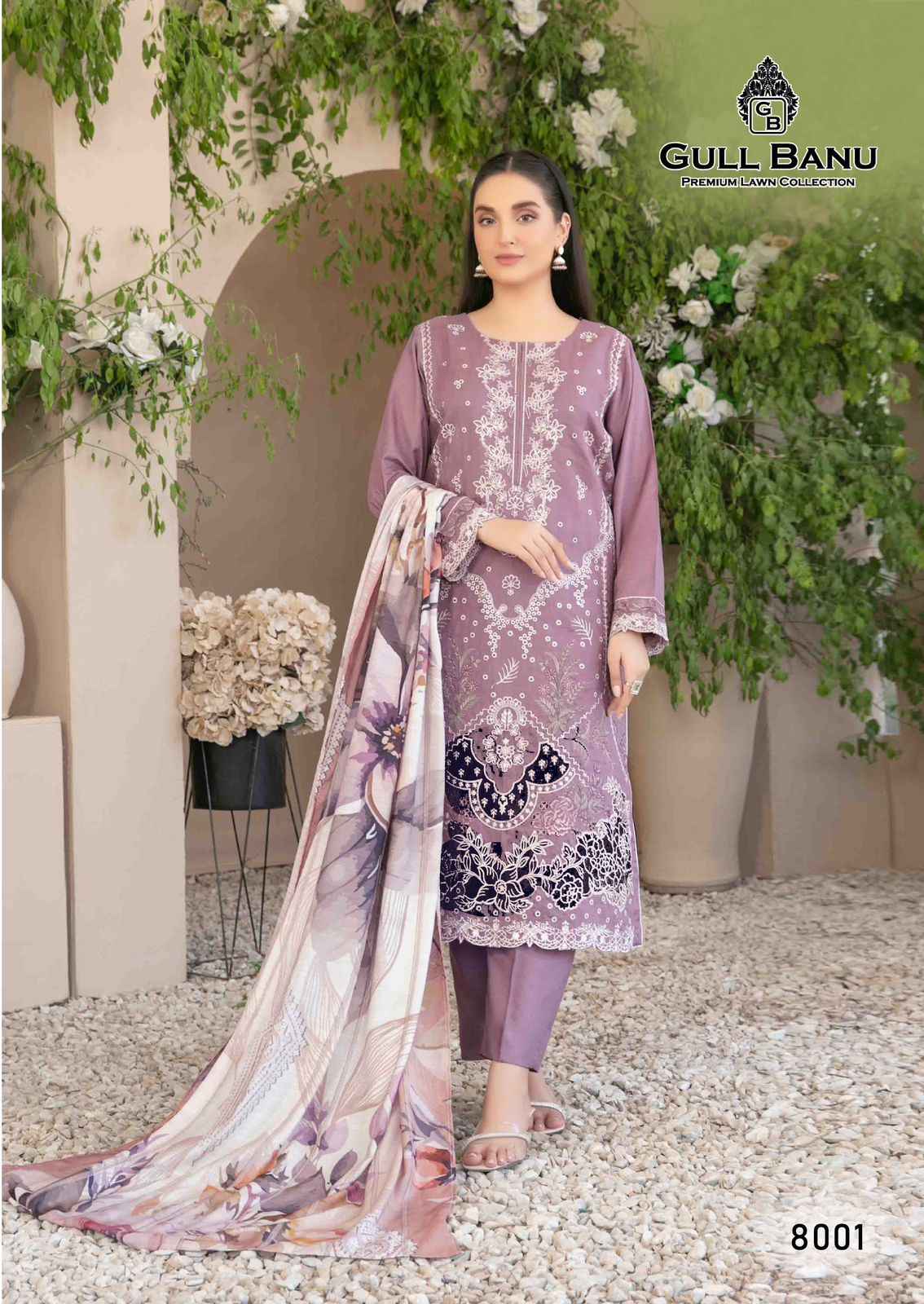 Gull A Ahmed Gull Banu Vol 8 Lawn Pakistani Suits ( 6 Pcs Dress Material )