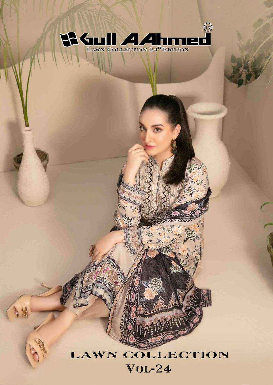 GULL AAHMED LAWN COLLECTION VOL 24 LAWN DRESS MATERIAL ( 6 PCS CATALOG )