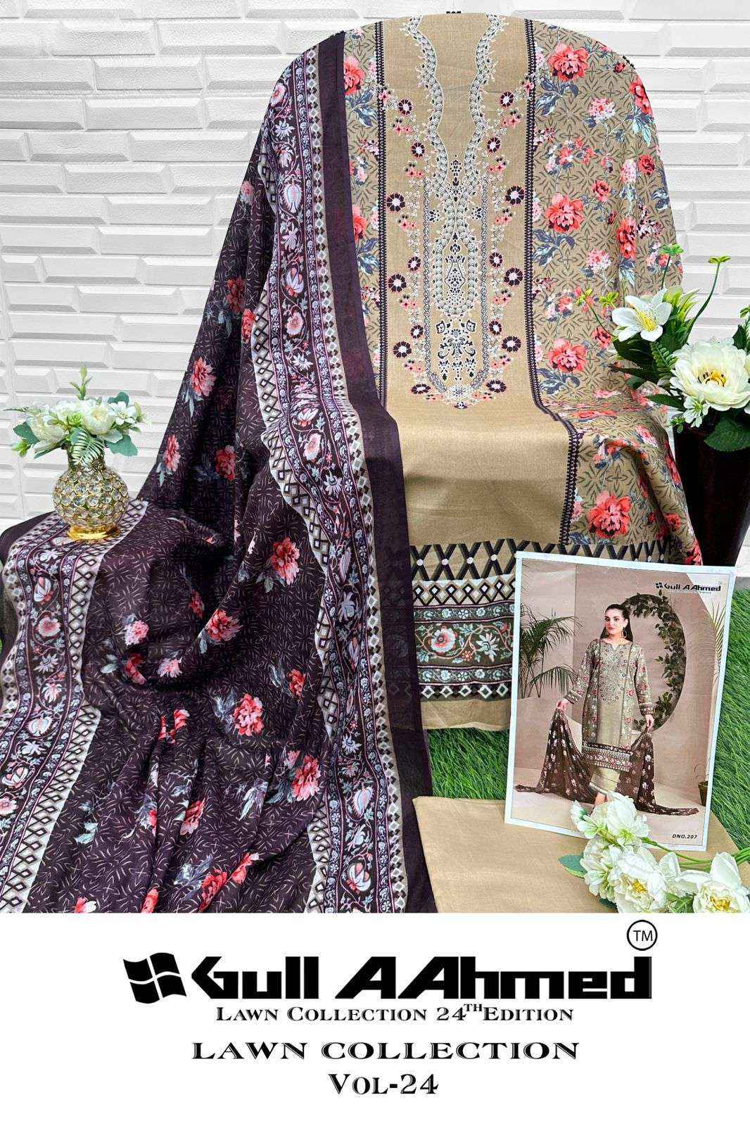 GULL AAHMED LAWN COLLECTION VOL 24 LAWN DRESS MATERIAL ( 6 PCS CATALOG )