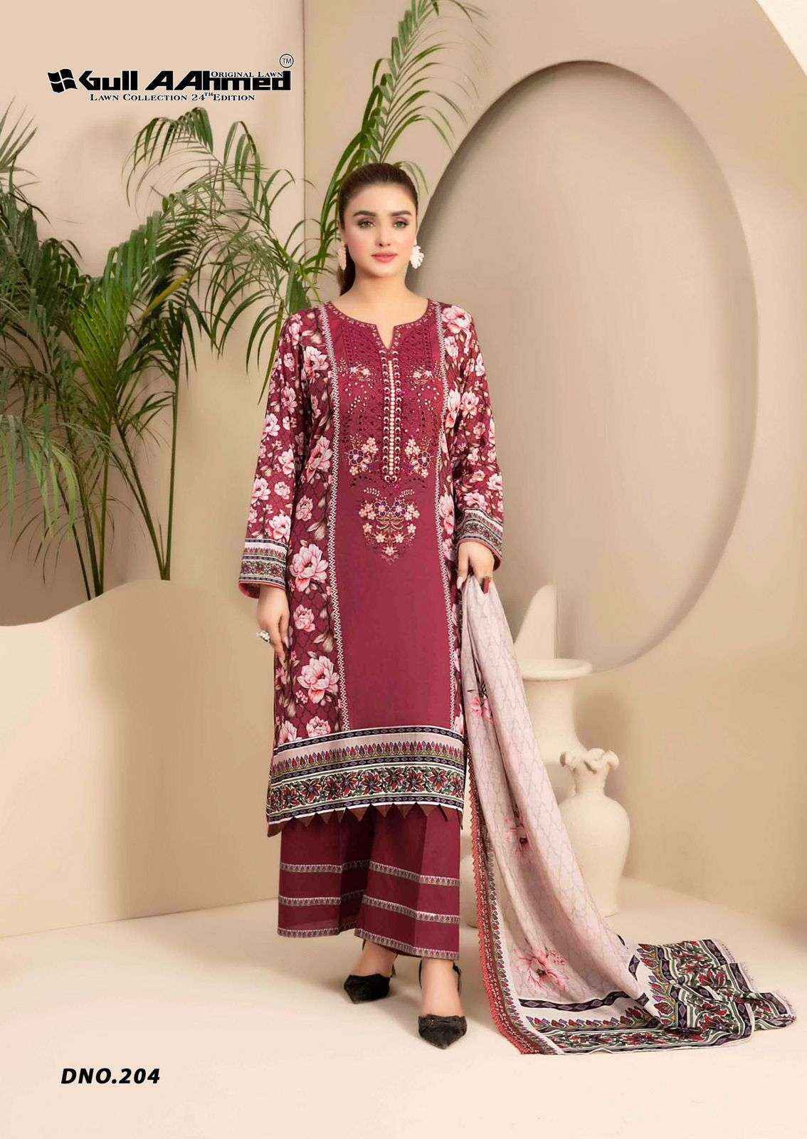 GULL AAHMED LAWN COLLECTION VOL 24 LAWN DRESS MATERIAL ( 6 PCS CATALOG )