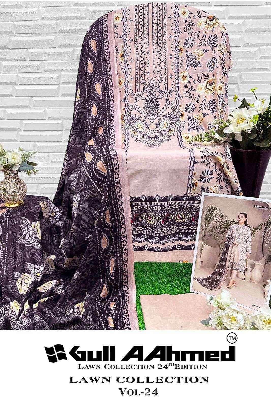 GULL AAHMED LAWN COLLECTION VOL 24 LAWN DRESS MATERIAL ( 6 PCS CATALOG )