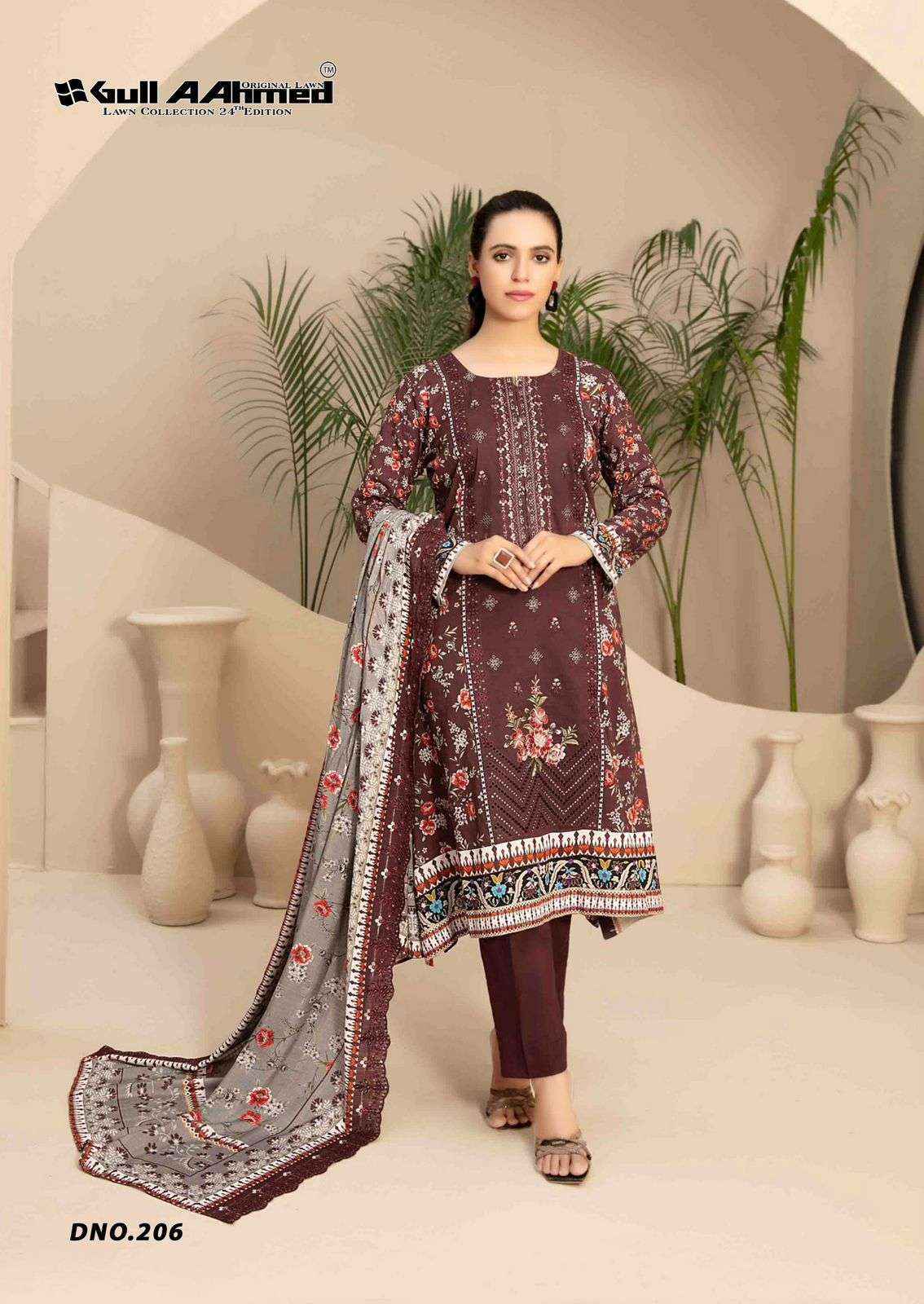 GULL AAHMED LAWN COLLECTION VOL 24 LAWN DRESS MATERIAL ( 6 PCS CATALOG )