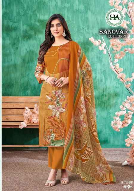 Harshit Fashion Sanovar Edition 3 Zam Cotton Dress Material ( 6 pcs Catalogue )