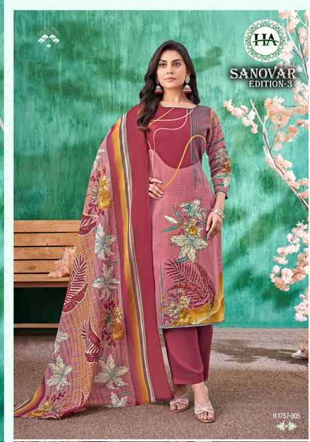 Harshit Fashion Sanovar Edition 3 Zam Cotton Dress Material ( 6 pcs Catalogue )
