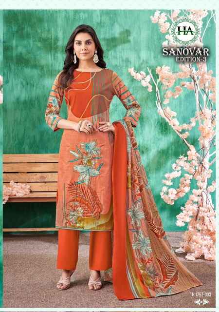 Harshit Fashion Sanovar Edition 3 Zam Cotton Dress Material ( 6 pcs Catalogue )