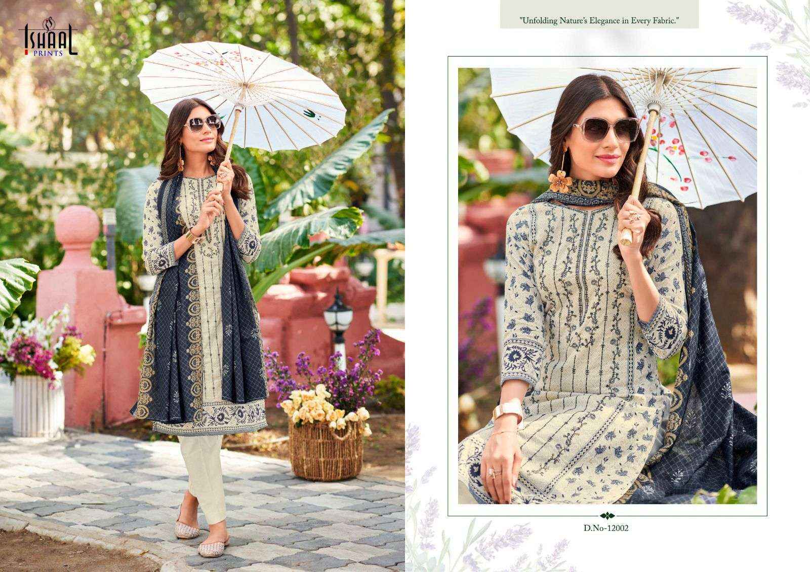 Ishaal Embroidered Vol 12 Pure Lawn With Self Embroidered Suits ( 10 Pcs Catalogue )