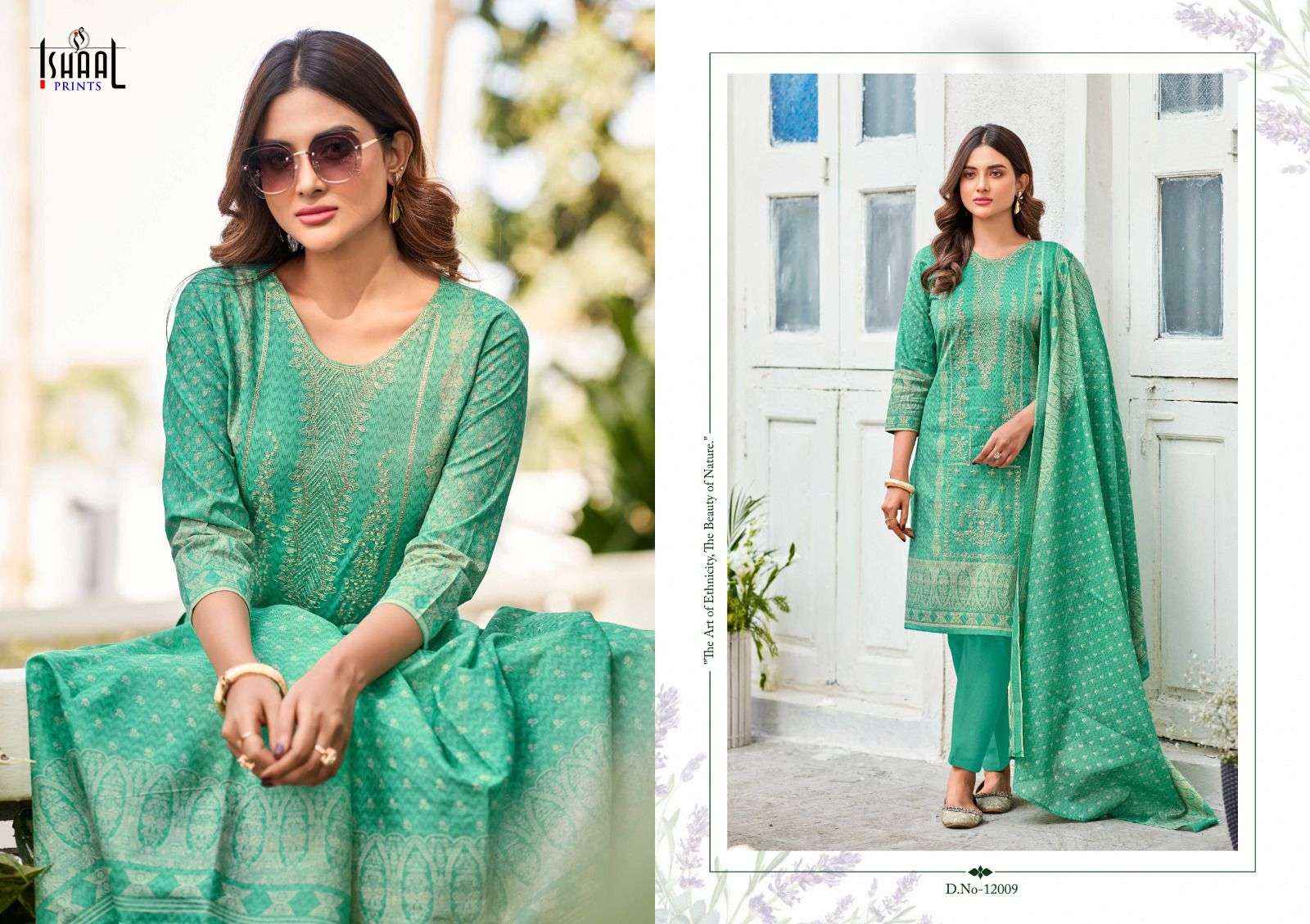 Ishaal Embroidered Vol 12 Pure Lawn With Self Embroidered Suits ( 10 Pcs Catalogue )