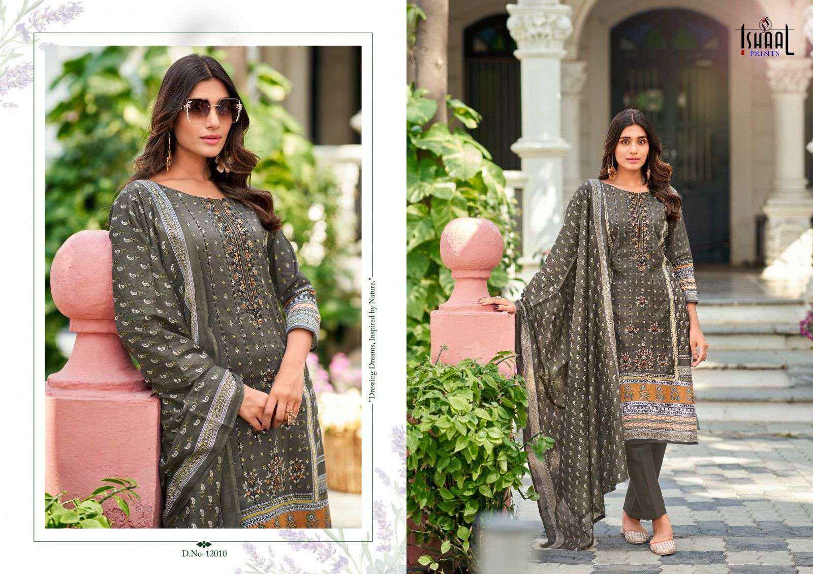 Ishaal Embroidered Vol 12 Pure Lawn With Self Embroidered Suits ( 10 Pcs Catalogue )