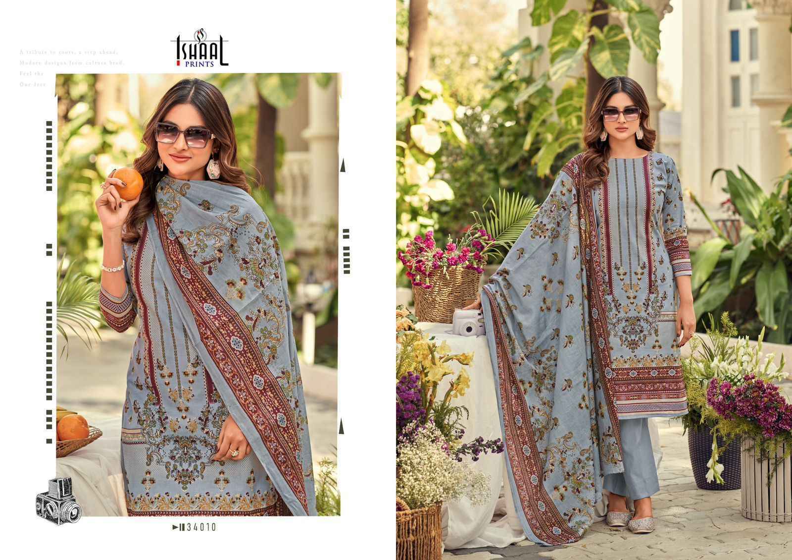 Ishaal Prints Gulmohar Vol 34 Lawn Pakistani Salwar Suits (10 Pc Catalouge )