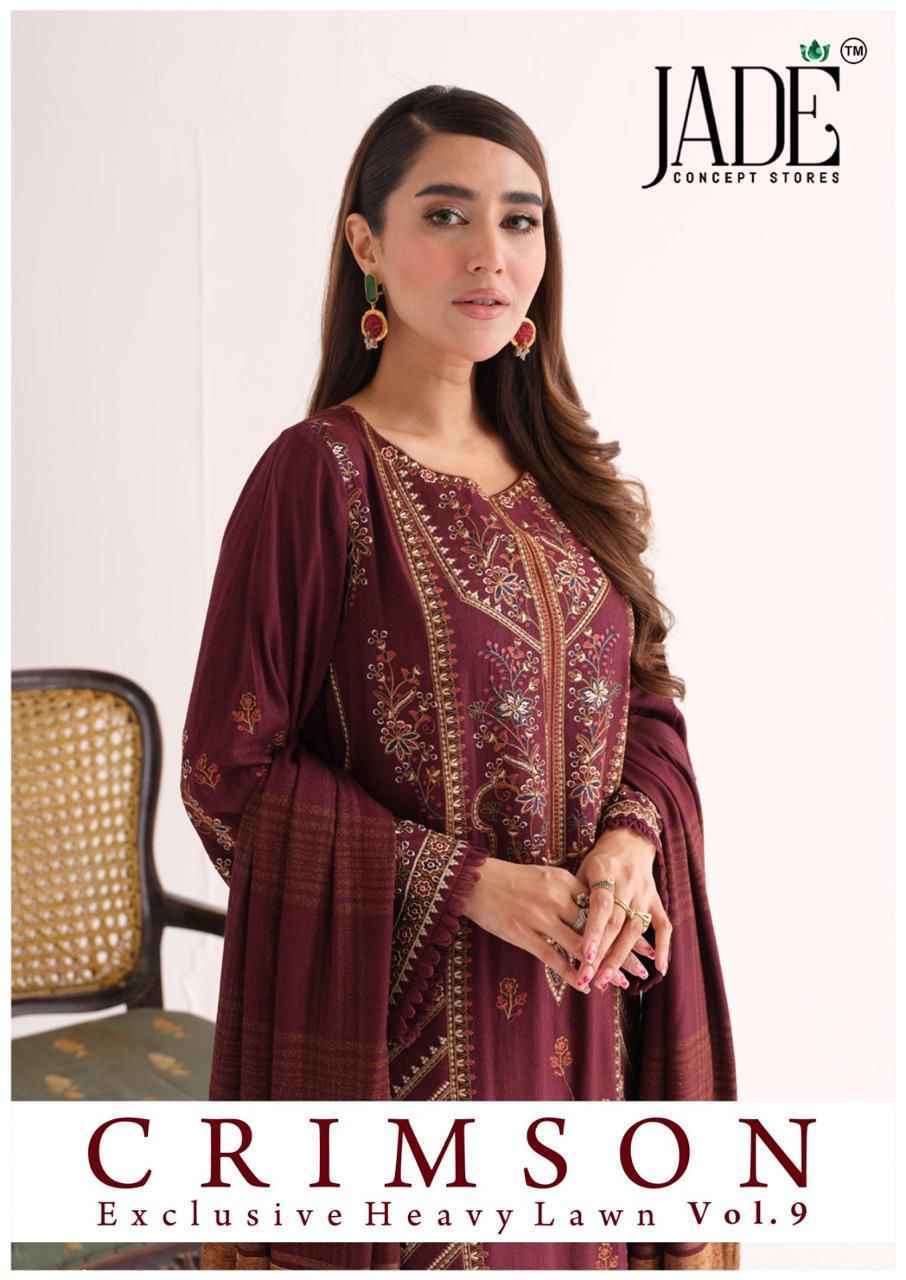 Jade Crimson Vol 9 Cotton Wholesale Pakistani Salwar Kameez ( 6 pc Cataloge )