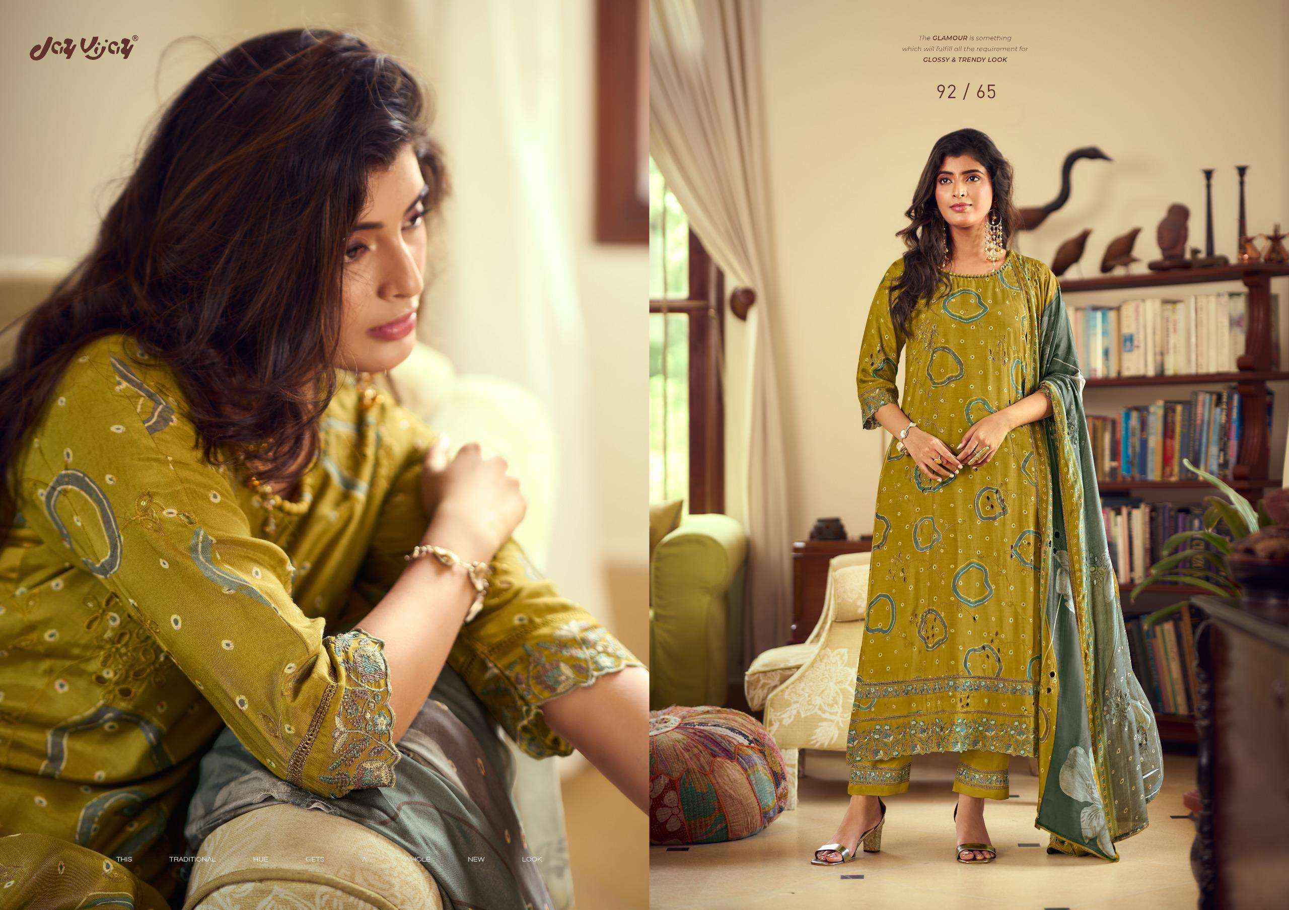 Jay Vijay Aangan Vol 2 Pure Muslin Silk Suit Latest Catalog Suppliers Wholesale Price ( 7 Pcs Catalog )