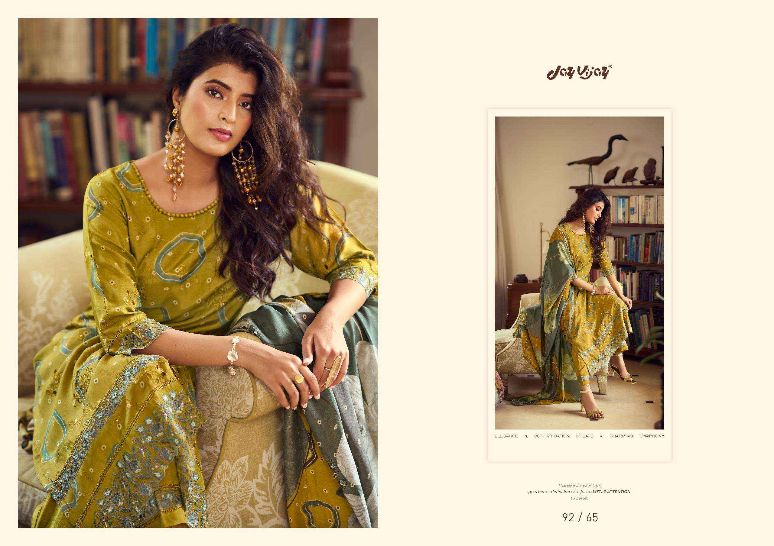 Jay Vijay Aangan Vol 2 Pure Muslin Silk Suit Latest Catalog Suppliers Wholesale Price ( 7 Pcs Catalog )