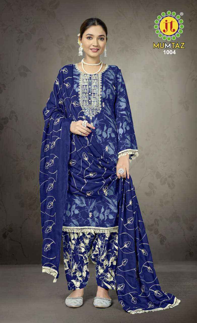 JT COTTON MUMTAZ RAYON DESIGNER WORK SALWAR KAMEEZ ( 5 PCS CATALOG )