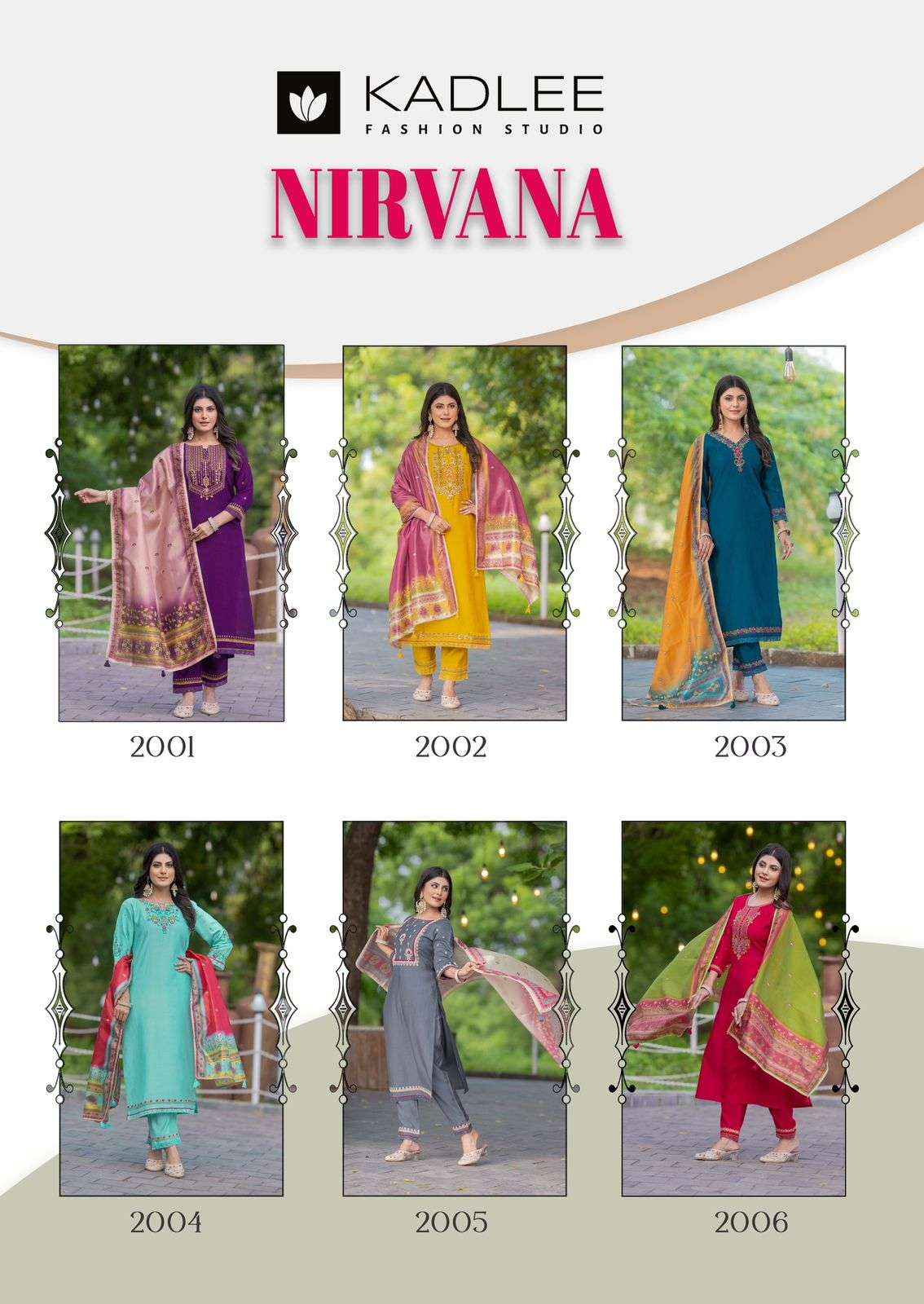 KADLEE FASHION NIRVANA WHOLESALE VISCOSE READYMADE SUITS ( 6 PCS CATALOG )