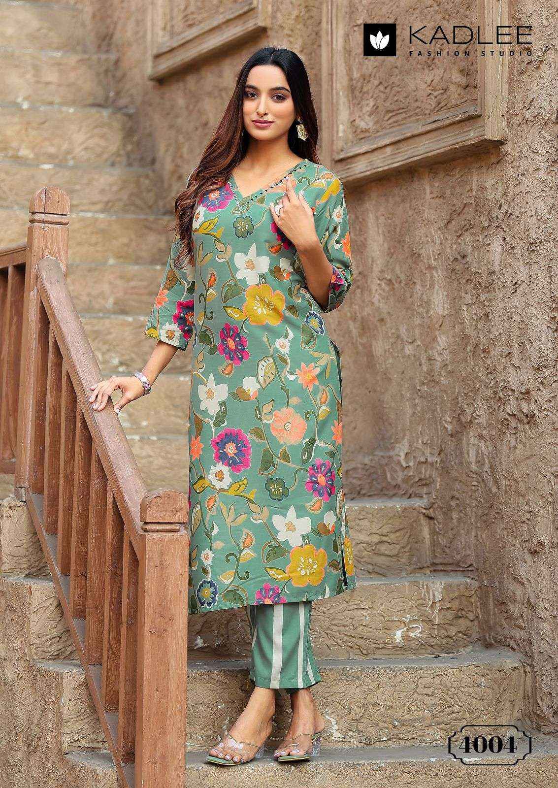 KADLEE FASHION RANGOLI RAYON PRINT FANCY KURTI WITH PANT WHOLESALE PRICE ( 6 PCS CATALOG )