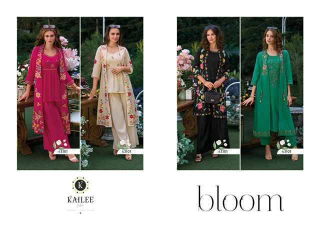 Kailee Fashion Bloom Viscouse Kurti Set Wholesale Price ( 4 Pcs Catalog )