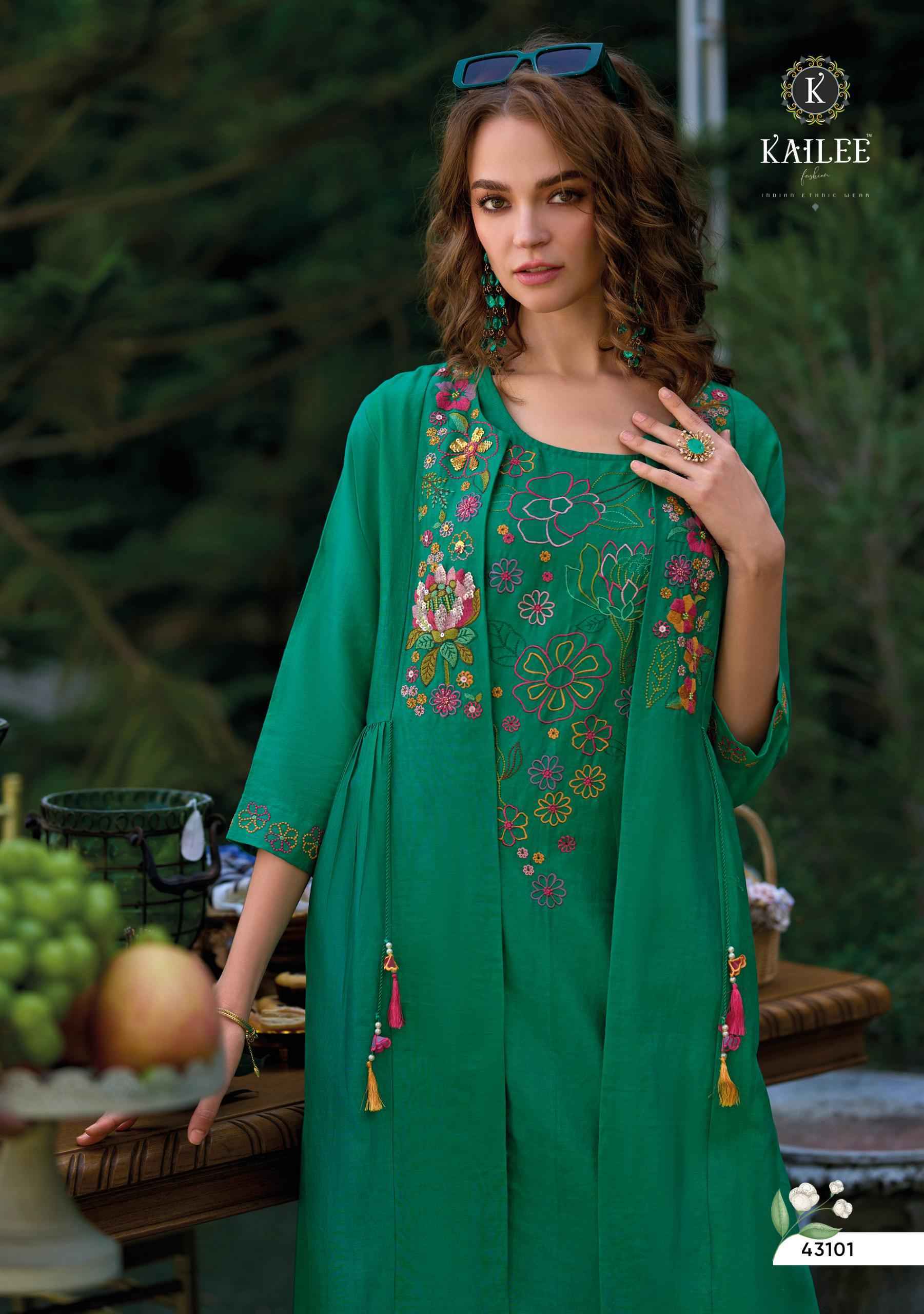 Kailee Fashion Bloom Viscouse Kurti Set Wholesale Price ( 4 Pcs Catalog )