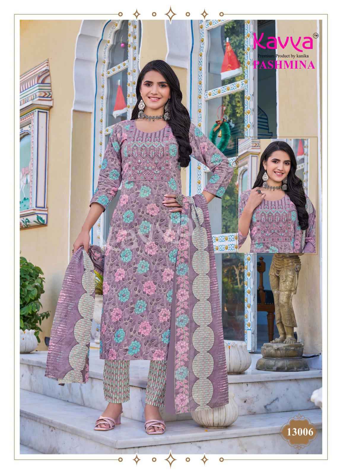 Kavya Pashmina Vol 13 Kurti Pant With Dupatta Collection ( 10 PCS CATALOG )