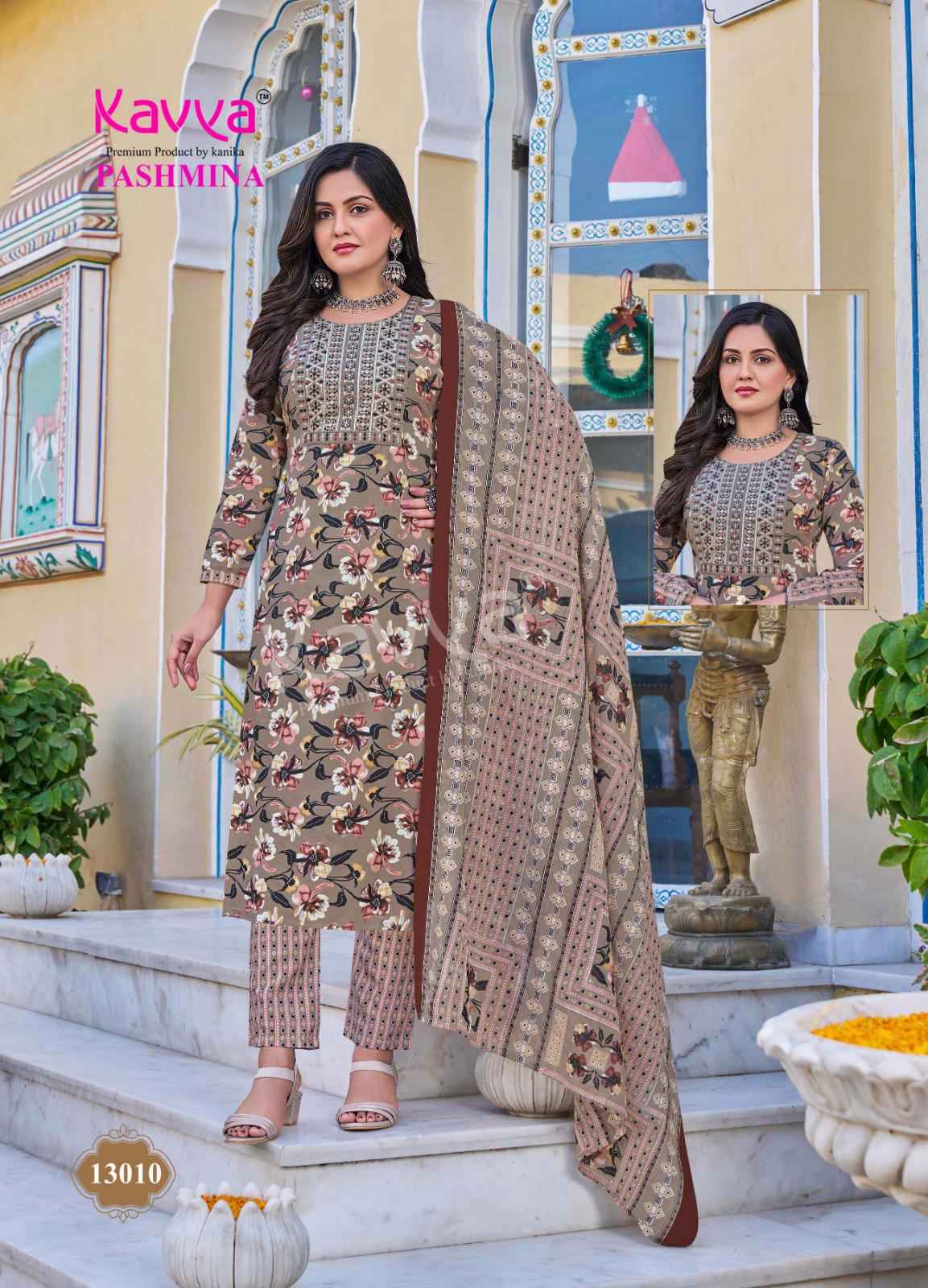 Kavya Pashmina Vol 13 Kurti Pant With Dupatta Collection ( 10 PCS CATALOG )