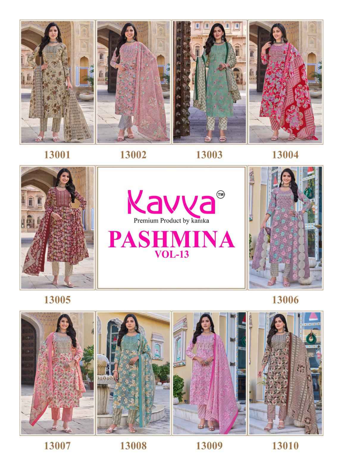 Kavya Pashmina Vol 13 Kurti Pant With Dupatta Collection ( 10 PCS CATALOG )