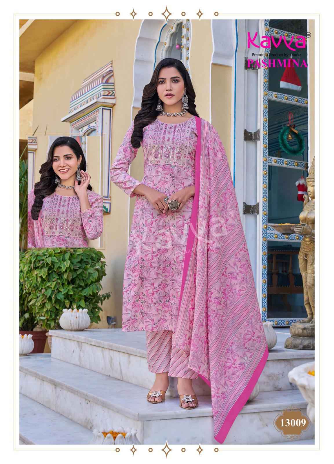 Kavya Pashmina Vol 13 Kurti Pant With Dupatta Collection ( 10 PCS CATALOG )