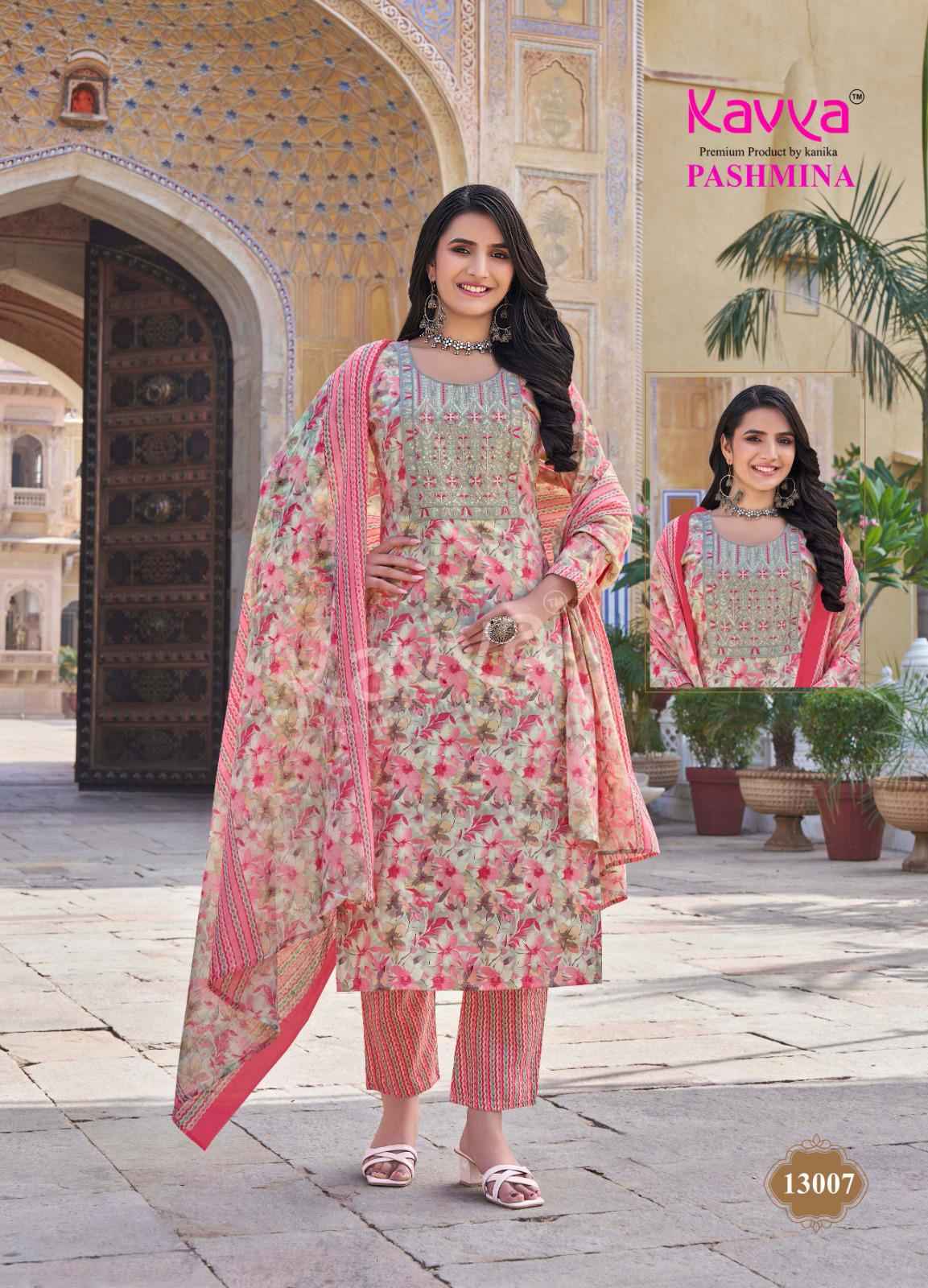 Kavya Pashmina Vol 13 Kurti Pant With Dupatta Collection ( 10 PCS CATALOG )