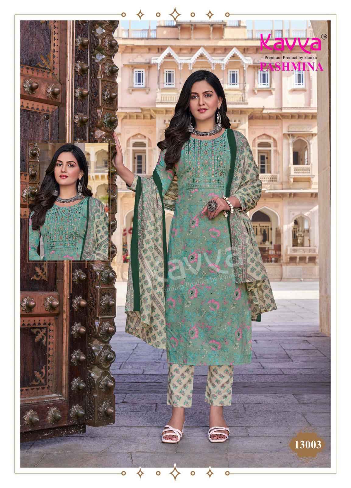 Kavya Pashmina Vol 13 Kurti Pant With Dupatta Collection ( 10 PCS CATALOG )