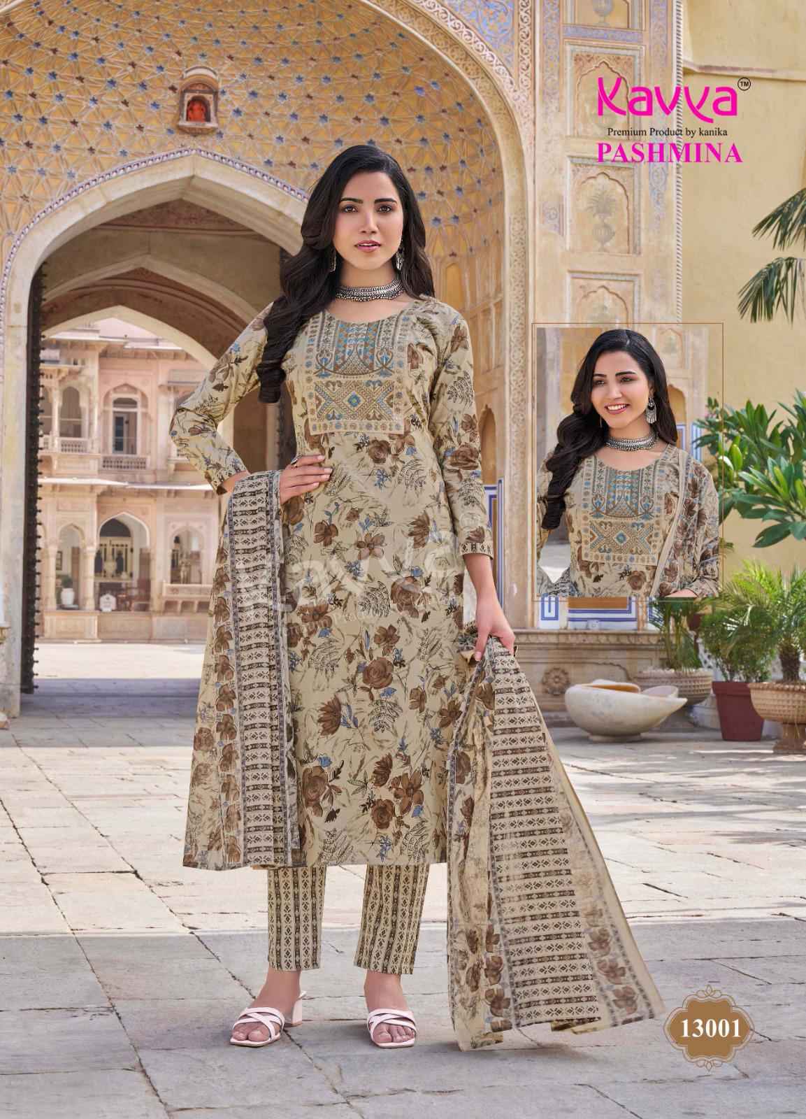 Kavya Pashmina Vol 13 Kurti Pant With Dupatta Collection ( 10 PCS CATALOG )