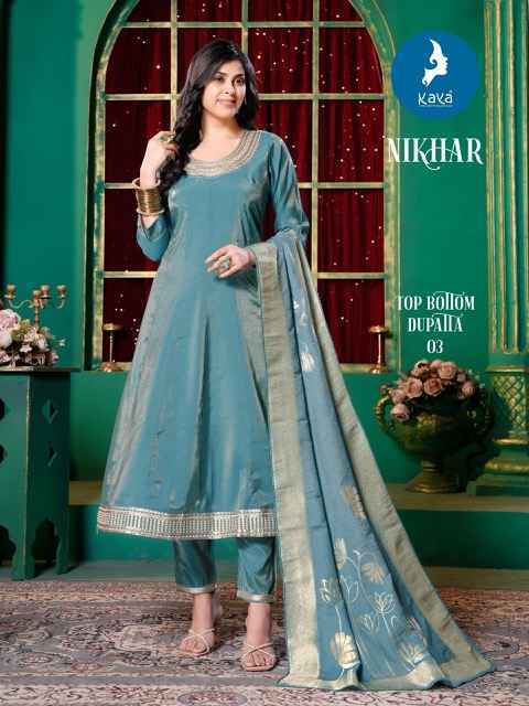 Kaya Nikhar Roman Shimmer Kurti Combo Set Wholesale Price ( 6 Pcs Catalog )