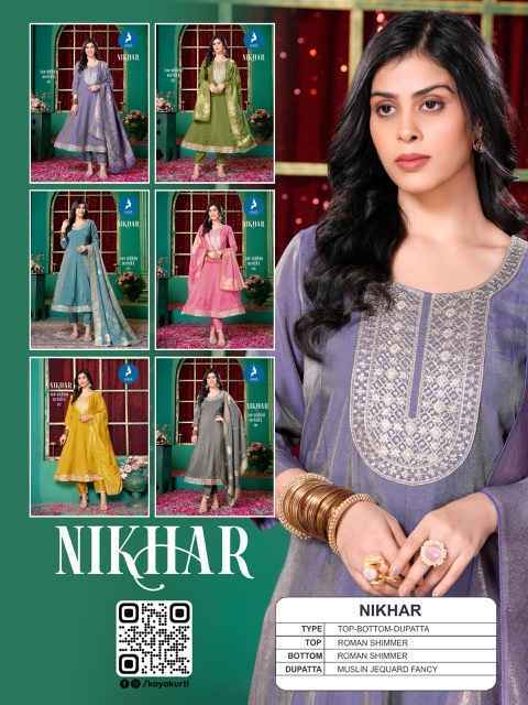 Kaya Nikhar Roman Shimmer Kurti Combo Set Wholesale Price ( 6 Pcs Catalog )