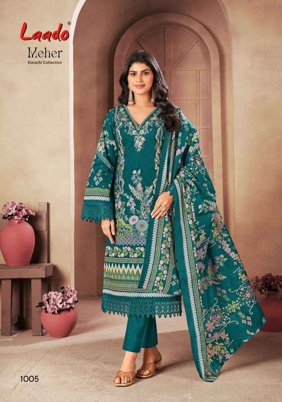 Laado Cotton Meher Vol 1 Lawn Cotton Pakistani Suits ( 6 Pcs Catalogue )