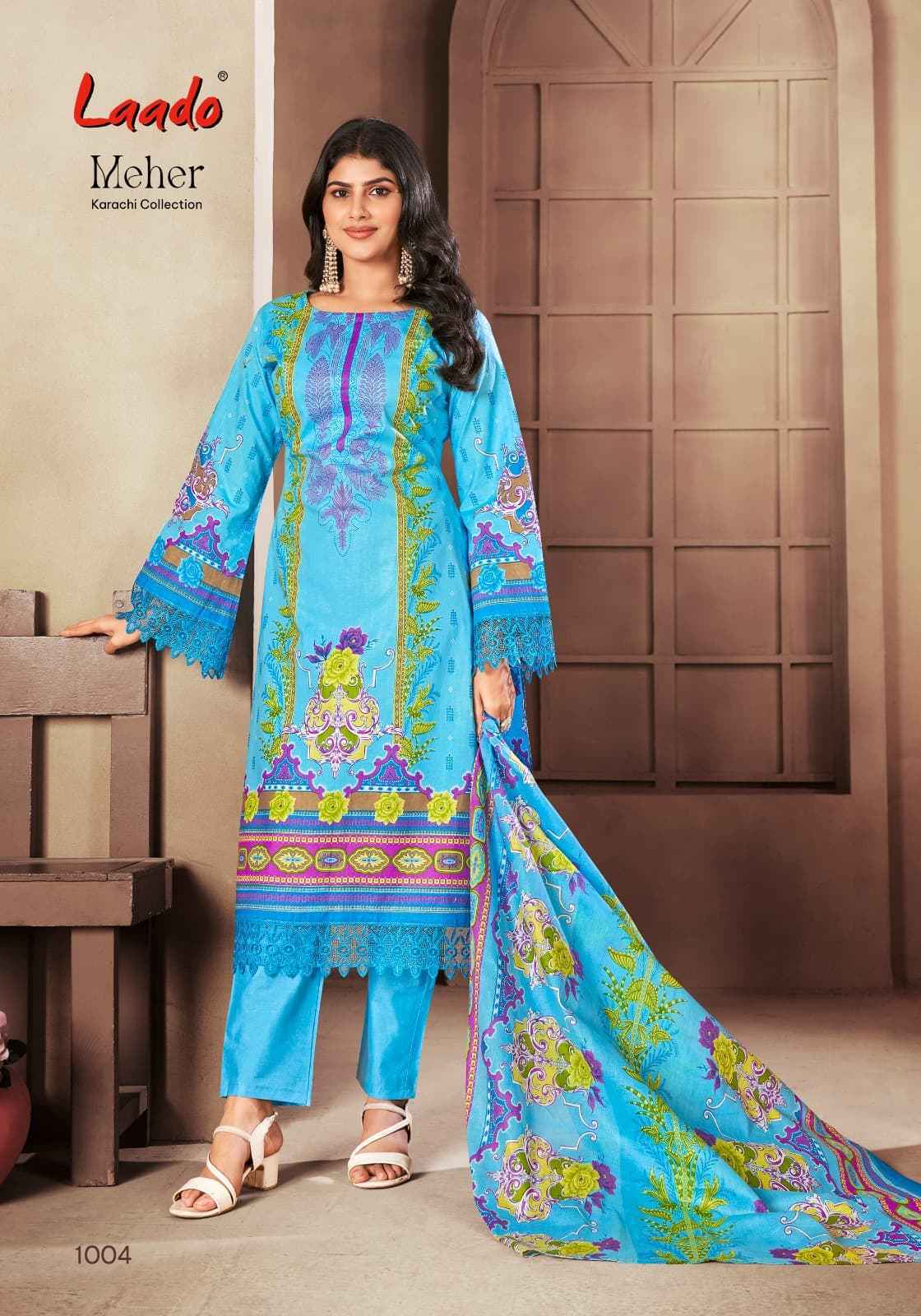 Laado Cotton Meher Vol 1 Lawn Cotton Pakistani Suits ( 6 Pcs Catalogue )