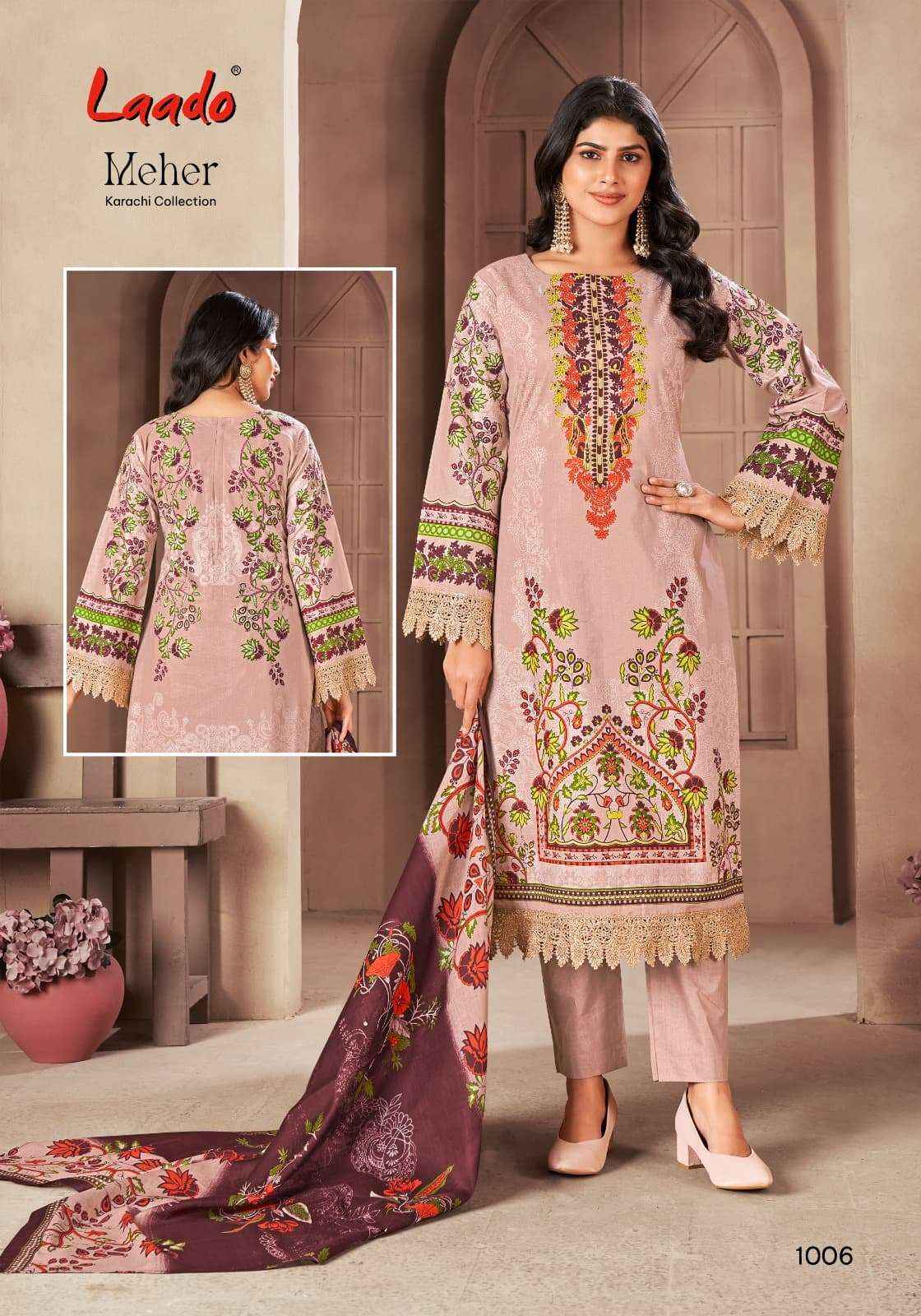 Laado Cotton Meher Vol 1 Lawn Cotton Pakistani Suits ( 6 Pcs Catalogue )