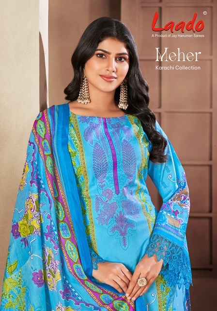 Laado Cotton Meher Vol 1 Lawn Cotton Pakistani Suits ( 6 Pcs Catalogue )