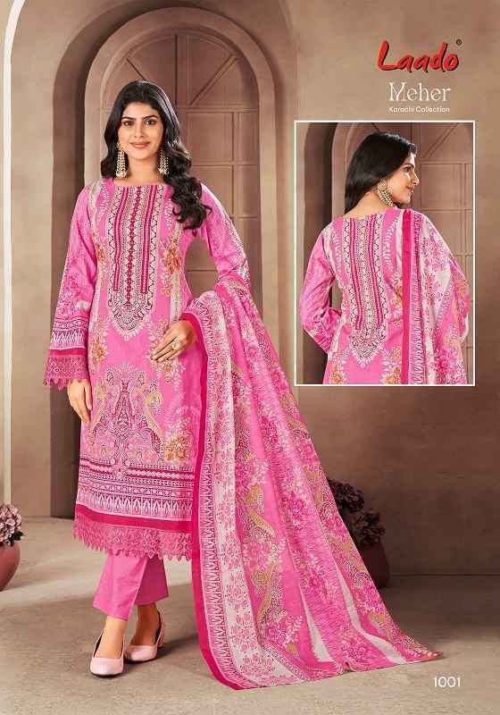 Laado Cotton Meher Vol 1 Lawn Cotton Pakistani Suits ( 6 Pcs Catalogue )
