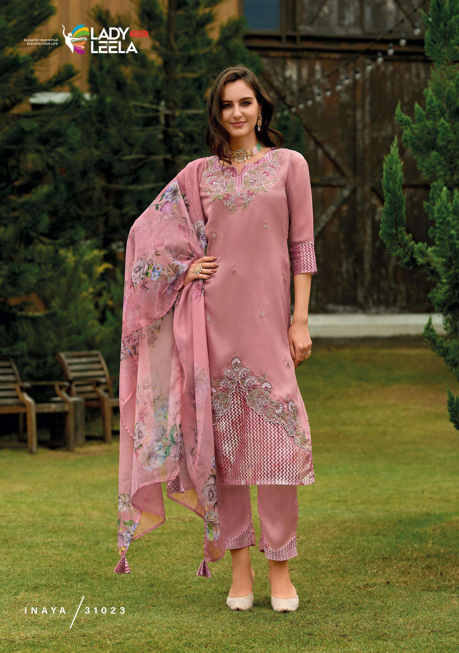 LADY LEELA INAYA VOL 2 ORGANZA BEAUTIFUL READYMADE SUIT WHOLESALE PRICE ( 6 PCS CATALOG )