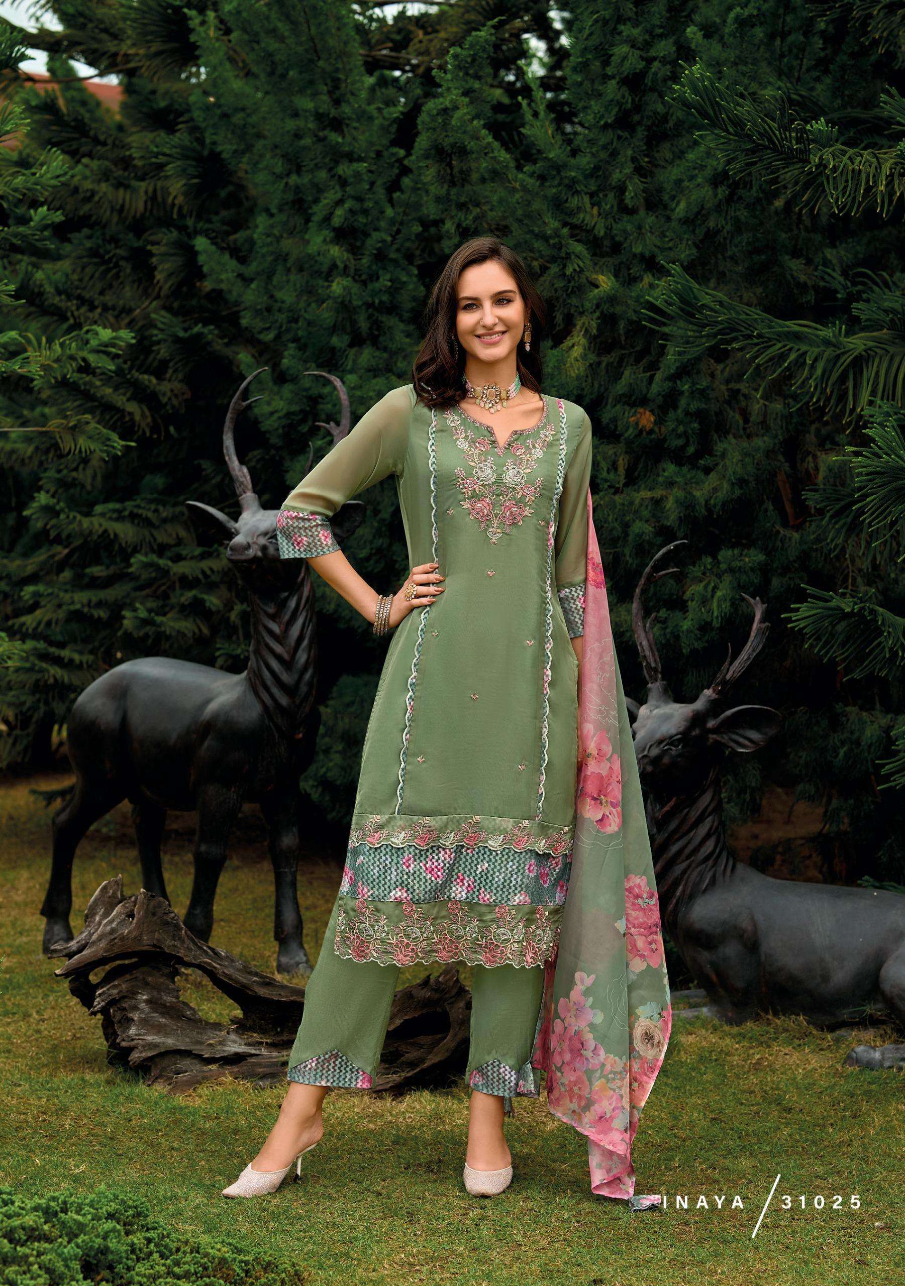 LADY LEELA INAYA VOL 2 ORGANZA BEAUTIFUL READYMADE SUIT WHOLESALE PRICE ( 6 PCS CATALOG )