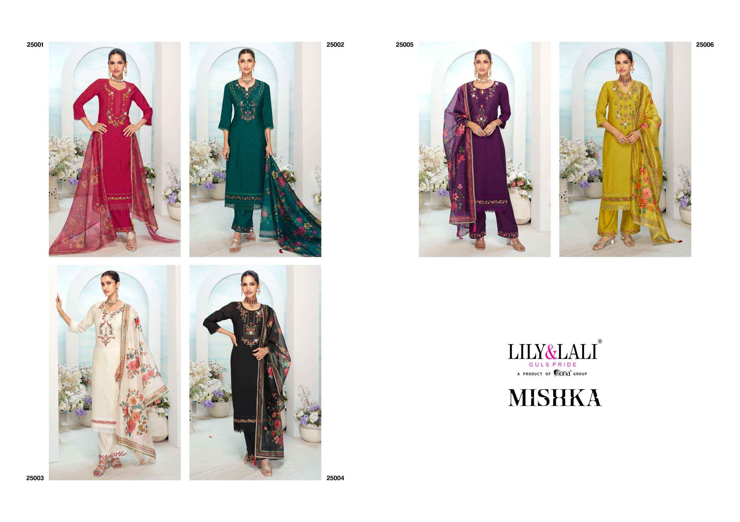 LILY AND LALI MISHKA JACQUARD FANCY DESIGNER LADIES KURTI COMBO SET WHOLESALE PRICE ( 6 PCS CATALOG )