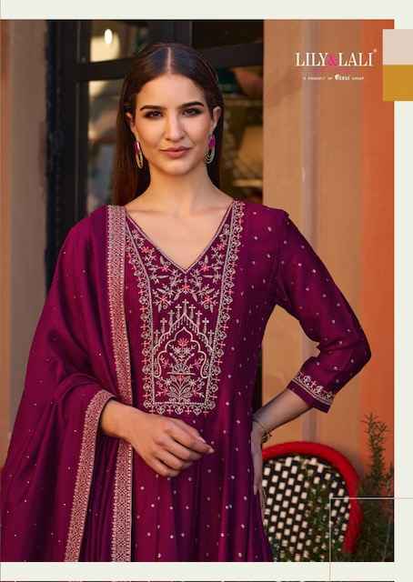 Lily & Lali Anarkali Vichitra Silk Kurti Combo  Wholesale Price ( 6 Pcs Catalog )