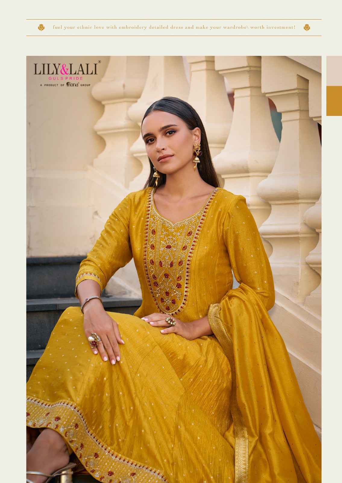 Lily & Lali Anarkali Vichitra Silk Kurti Combo  Wholesale Price ( 6 Pcs Catalog )