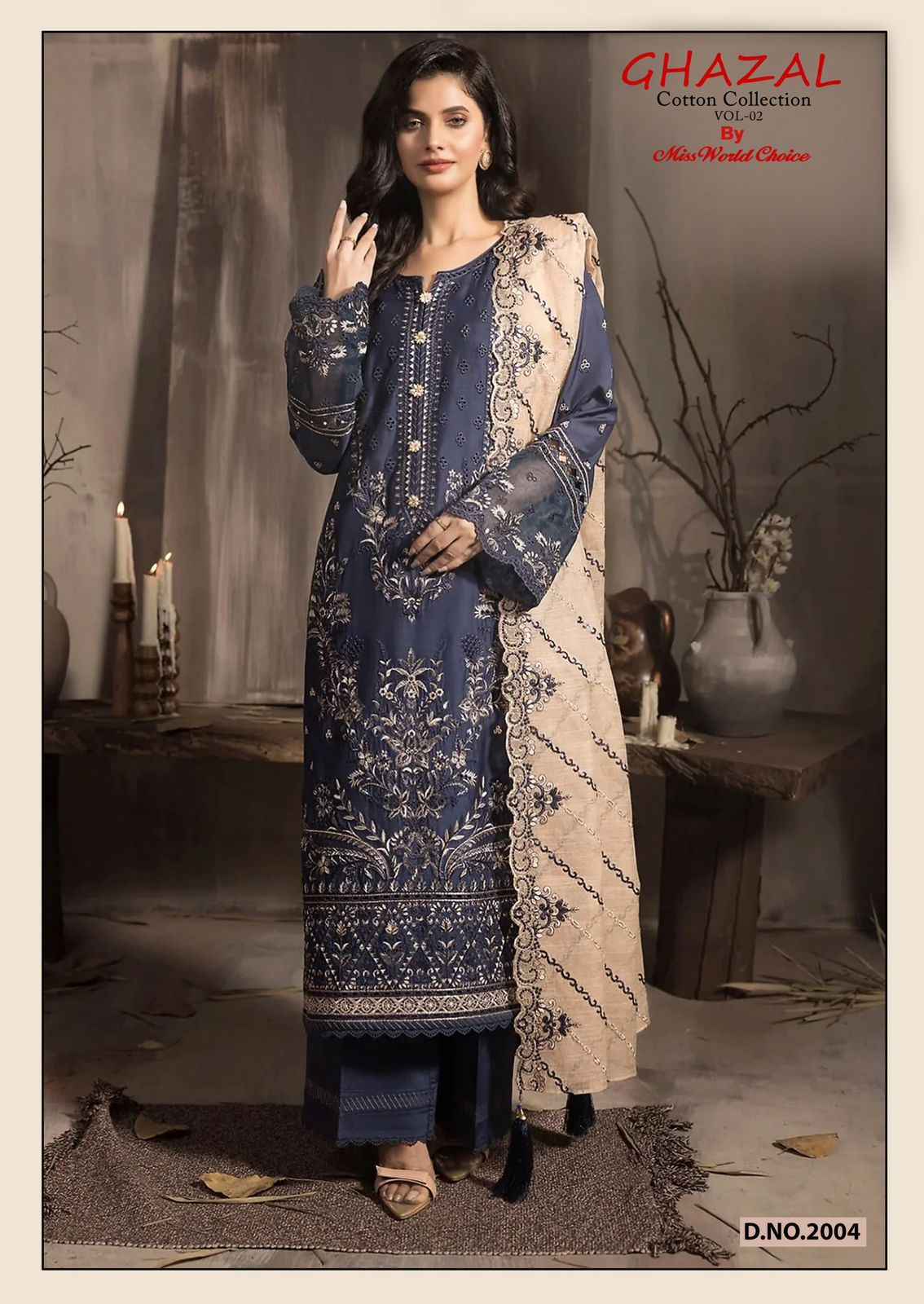 Miss World Choice Ghazal Vol 2 Cotton Pakistani Suits ( 6 Pcs Catalogue )